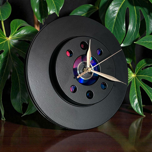 Brake disc clock with classic hands