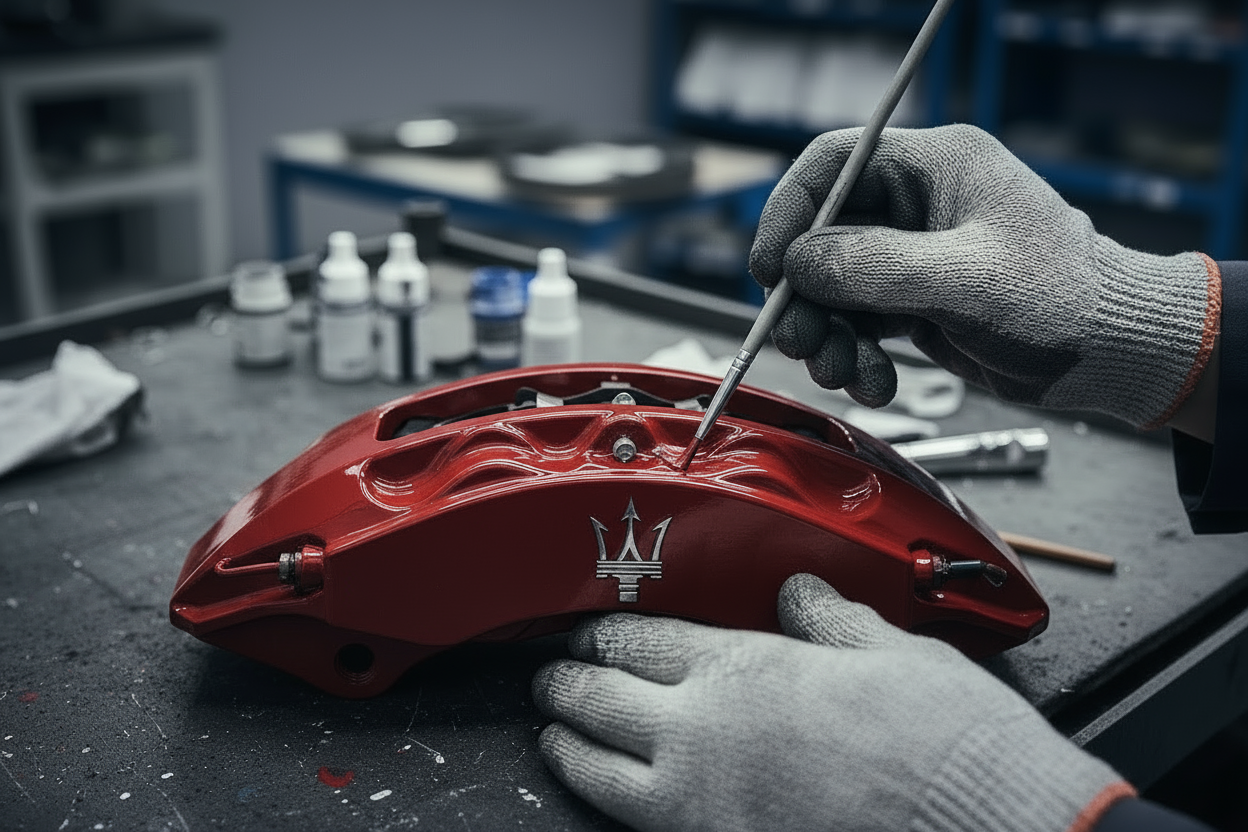 Odtwarzanie logotypu na zaciskach Porsche/Maserati